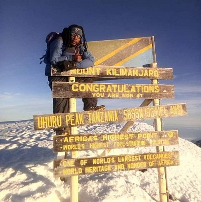 Senior gibee the guide kilimanjaro (CEO himself on the top)